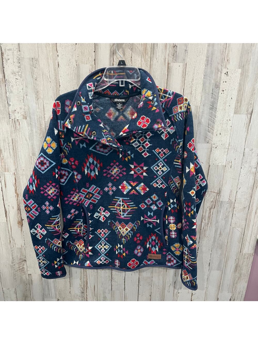 Sherpa Adventure Gear Lumbini Aztec Print Pullover Outdoor Womens Size Medium